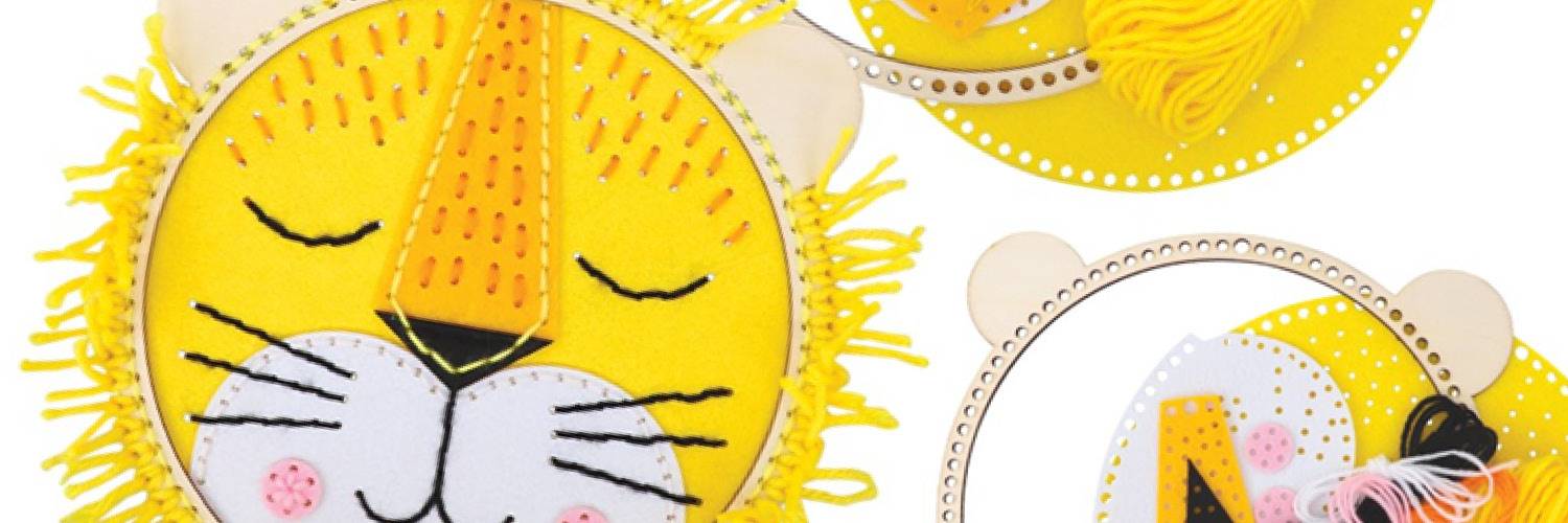 Lion Embroidery Wall Hanging - School holiday event
