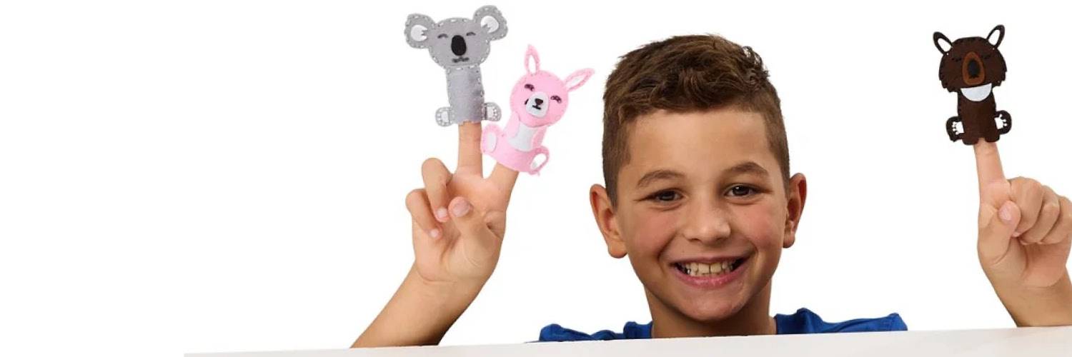 Felt finger puppet sewing - School holiday event
